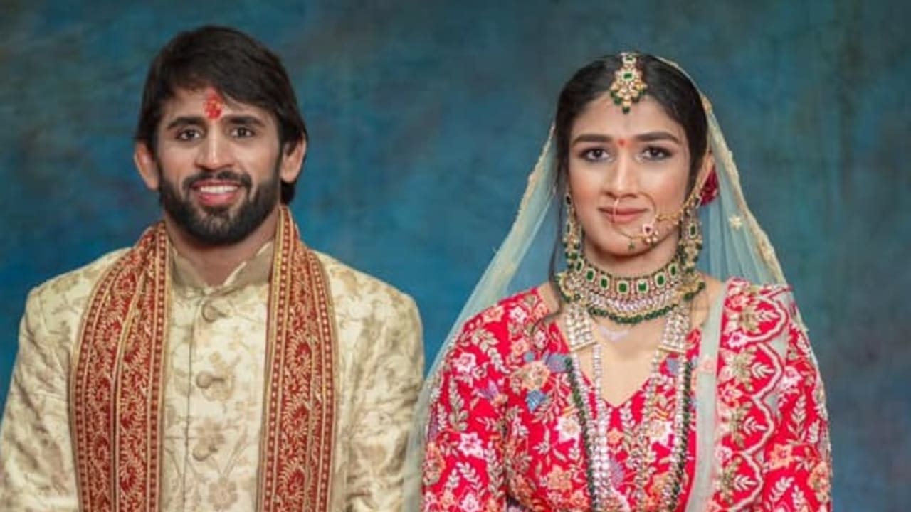 Wrestler Bajrang Punia and wrestler Sangeeta Phogat got married